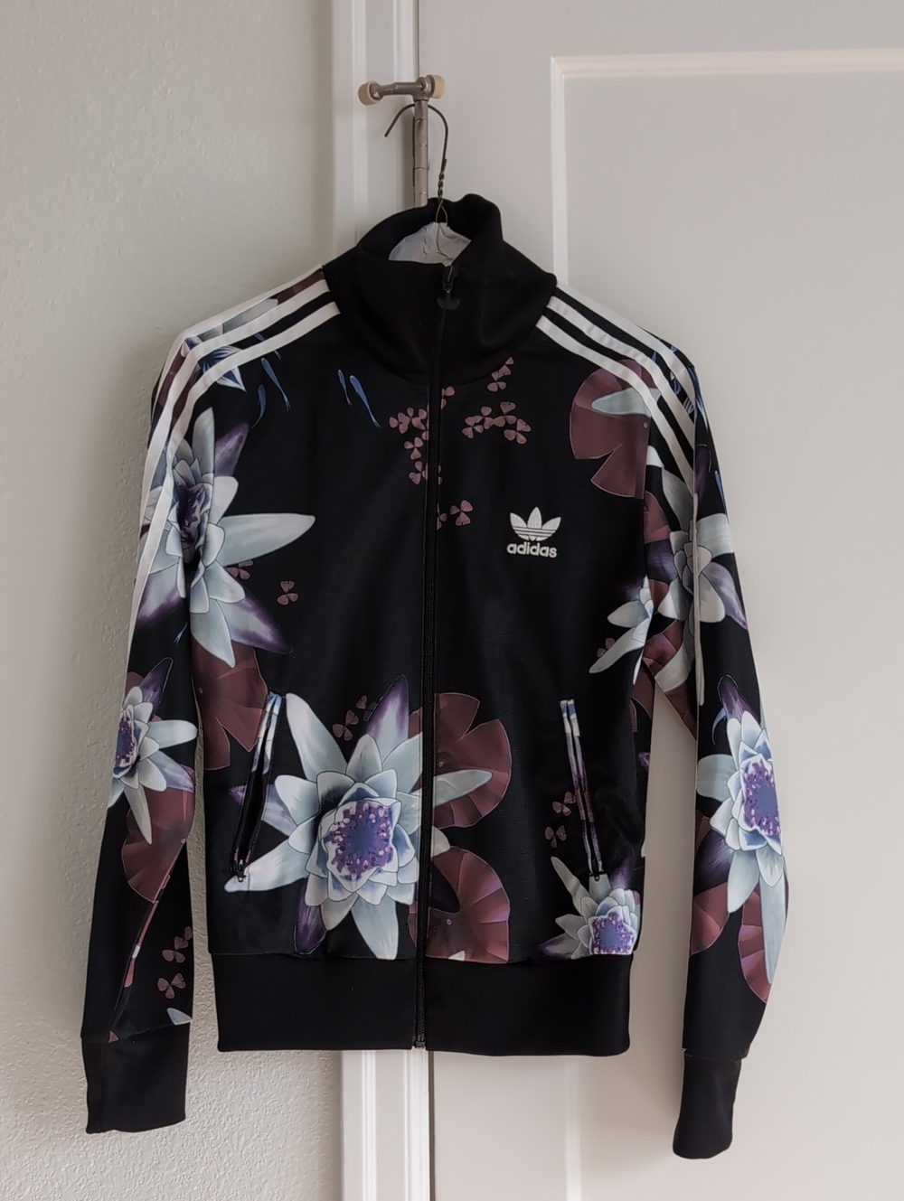 adidas Black Floral Graphic Track Jacket